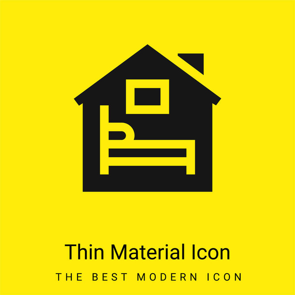 Accommodation minimal bright yellow material icon - Vector, Image