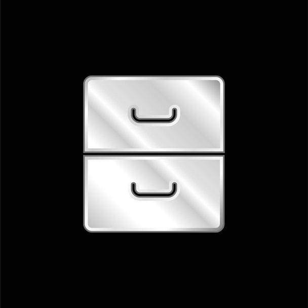 Arquivo prata banhado ícone metálico - Vetor, Imagem