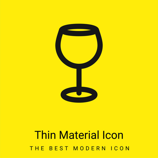 Μεγάλο κύπελλο κρασιού ελάχιστο φωτεινό κίτρινο εικονίδιο υλικό - Διάνυσμα, εικόνα