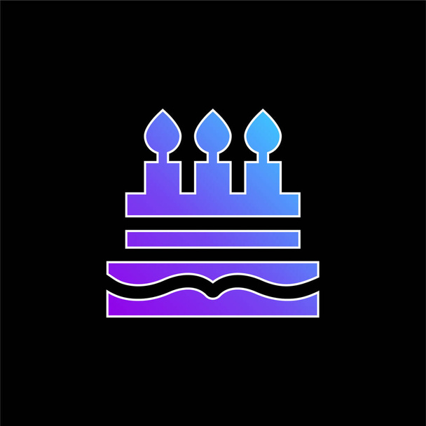 Syntymäpäivä kakku sininen kaltevuus vektori kuvake - Vektori, kuva