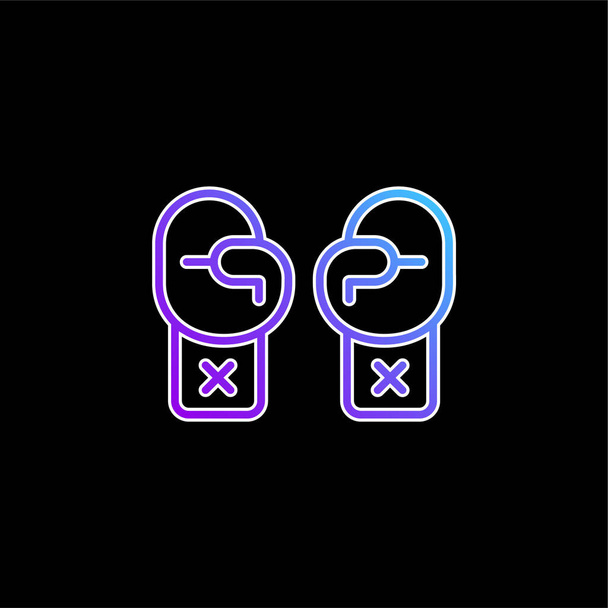 Boxing Gloves blue gradient vector icon - Vector, Image