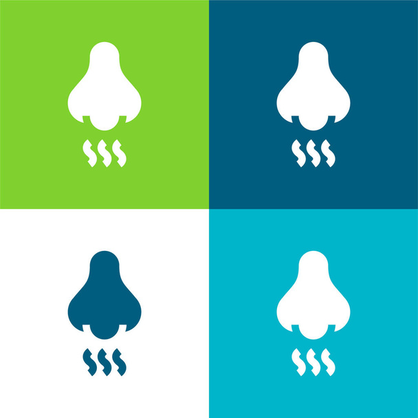 Aroma Flat négy szín minimális ikon készlet - Vektor, kép
