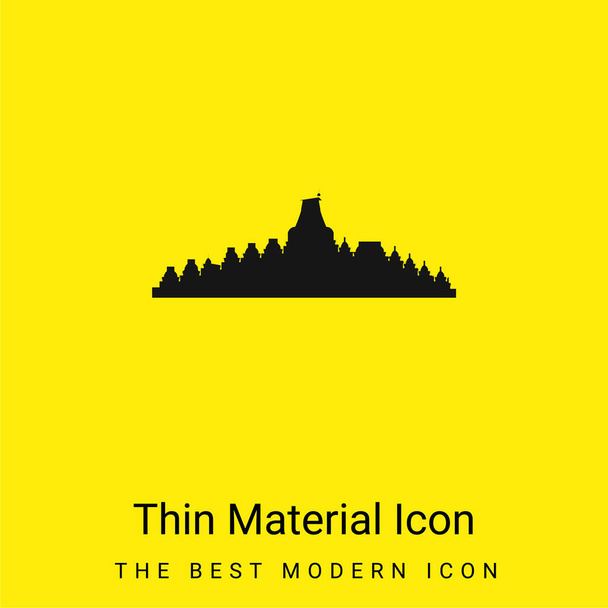 Borobudur minimalna jasnożółta ikona materiału - Wektor, obraz