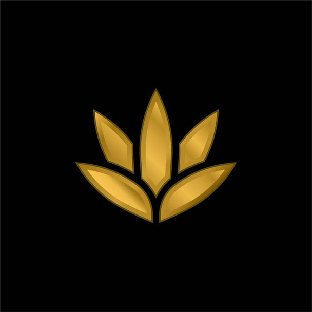 Agave chapado en oro icono metálico o logo vector - Vector, imagen