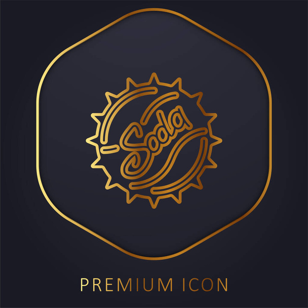 Bottle Cap golden line premium logo or icon - Vector, Image
