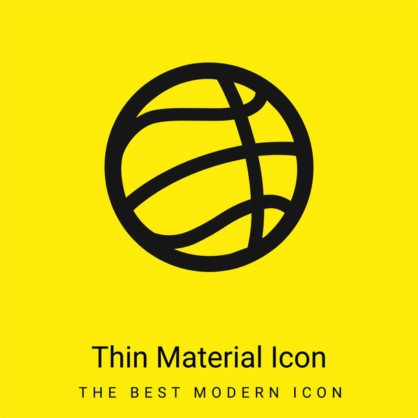Kosárlabda labda minimális fényes sárga anyag ikon - Vektor, kép