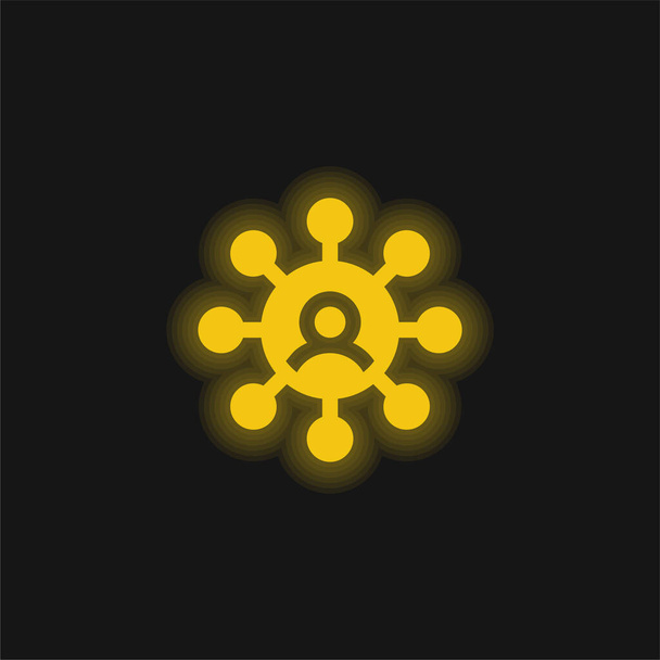 Κίτρινο θυγατρικών λαμπερό εικονίδιο νέον - Διάνυσμα, εικόνα