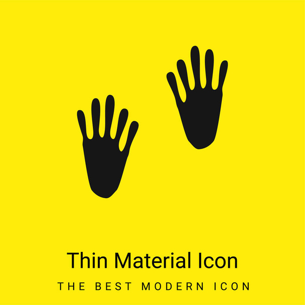 Dierlijke voetafdrukken minimaal helder geel materiaal icoon - Vector, afbeelding