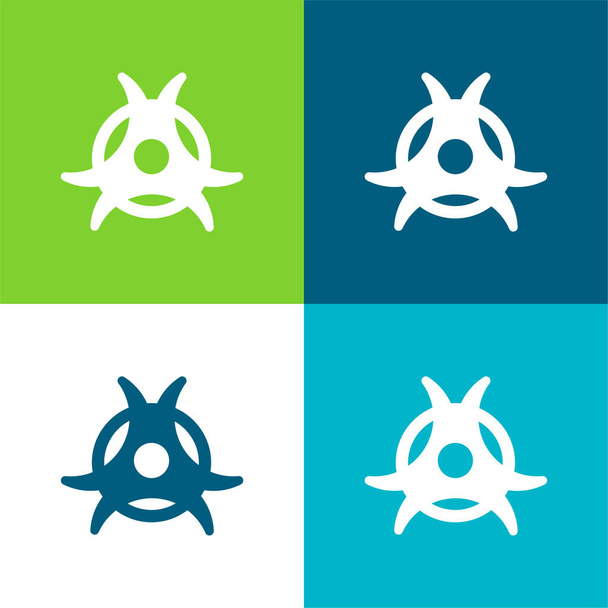 Biohazard Flat four color minimal icon set - Vector, Image