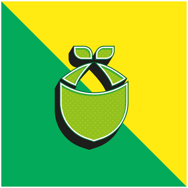 Bandana Logo vectoriel 3D moderne vert et jaune - Vecteur, image