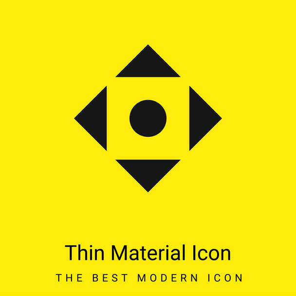 シンボルを最小限の明るい黄色の材料アイコンに整列 - ベクター画像