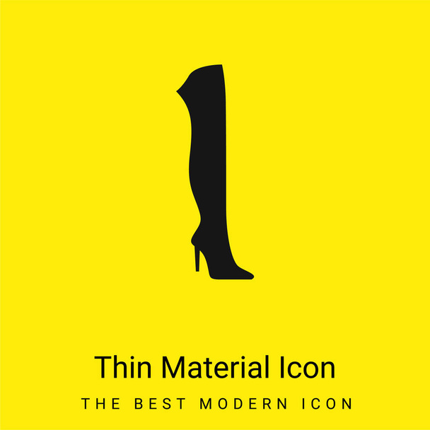 Boots minimal bright yellow material icon - Vector, Image