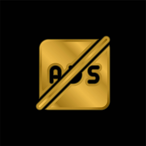 Ad Block icône métallique plaqué or ou logo vecteur - Vecteur, image