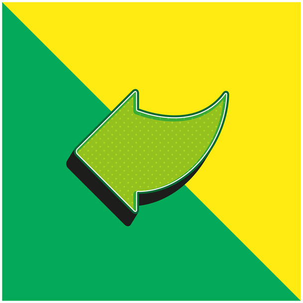 Flèche gauche noire Logo vectoriel 3D moderne vert et jaune - Vecteur, image