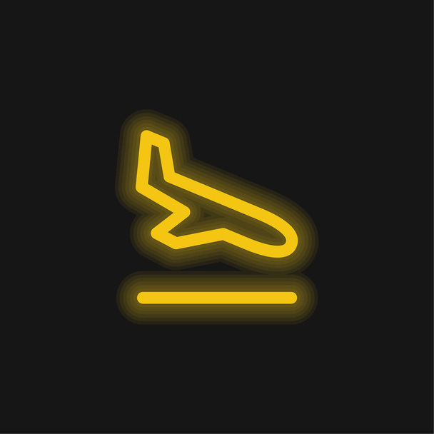 Příchozí žlutá zářící neonová ikona - Vektor, obrázek