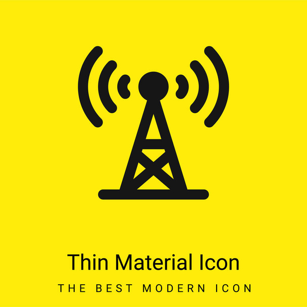 Antena mínima ícone material amarelo brilhante - Vetor, Imagem