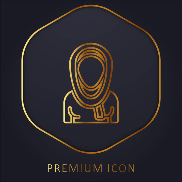 Arap altın çizgisi prim logosu veya simgesi - Vektör, Görsel