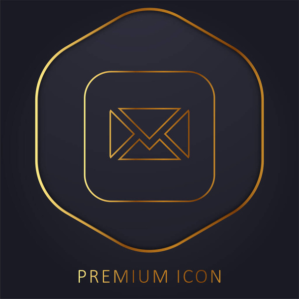 Apple gouden lijn premium logo of pictogram - Vector, afbeelding