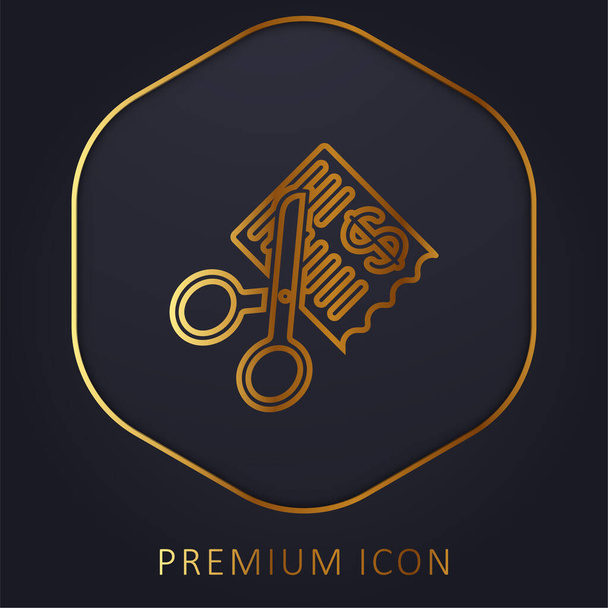 Faturalar altın çizgi premium logo veya simge - Vektör, Görsel