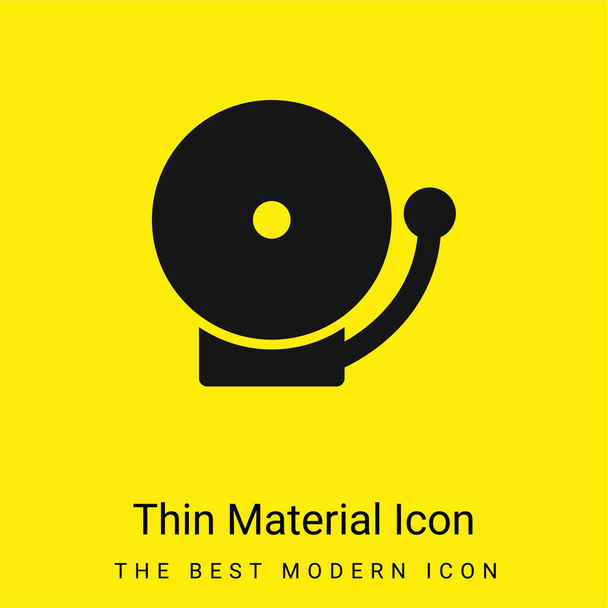 Sirena de alarma mínimo icono de material amarillo brillante - Vector, Imagen