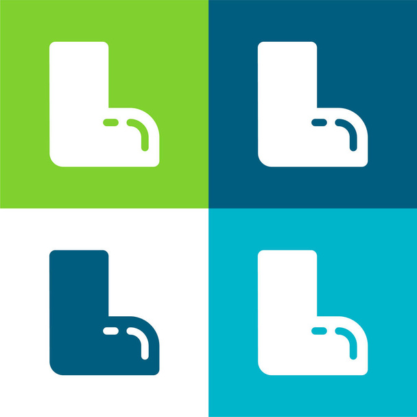 Boot Flat čtyři barvy minimální ikona nastavena - Vektor, obrázek