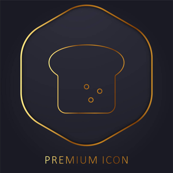 Złota linia chleba logo premium lub ikona - Wektor, obraz