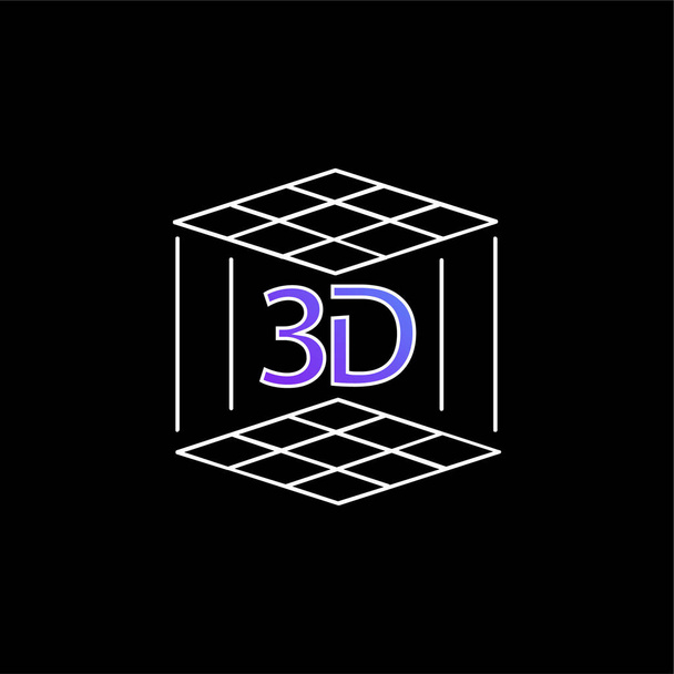 3D-Drucker blaues Gradienten-Vektor-Symbol - Vektor, Bild