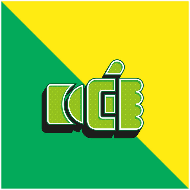 バイオニックアームグリーンと黄色の現代的な3Dベクトルアイコンのロゴ - ベクター画像