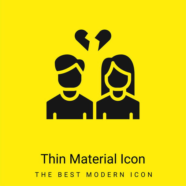 Break Up minimal bright yellow material icon - Vector, Image