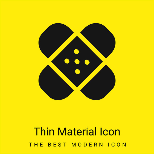 Band Aids minimal bright yellow material icon - Vector, Image