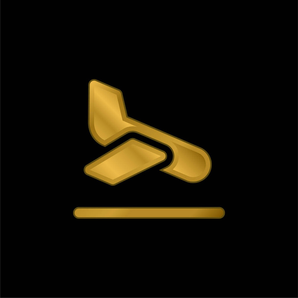 Llegada chapado en oro icono metálico o logo vector - Vector, imagen