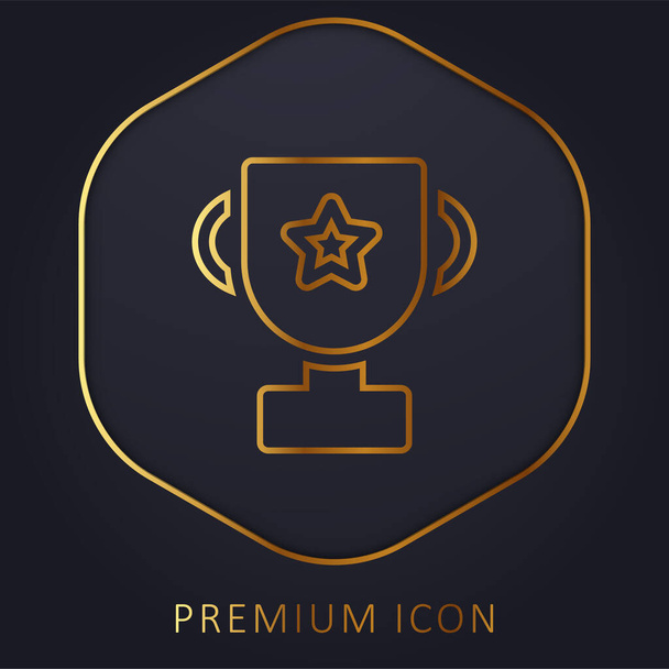 Нагорода логотип або значок преміум-класу золотої лінії
 - Вектор, зображення