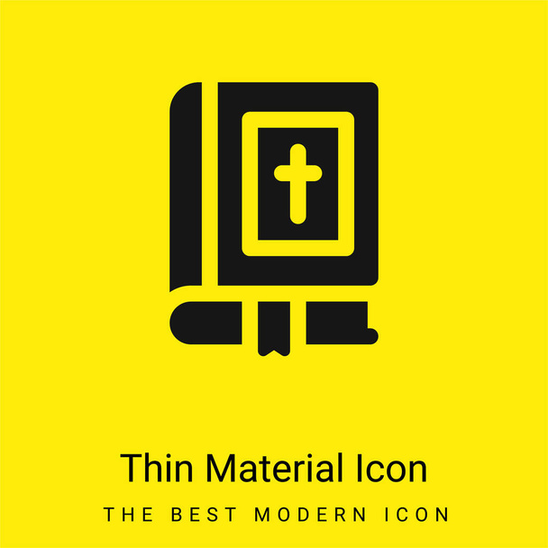 Bible minimal bright yellow material icon - Vector, Image
