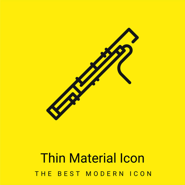 Bassoon minimal bright yellow material icon - Vector, afbeelding