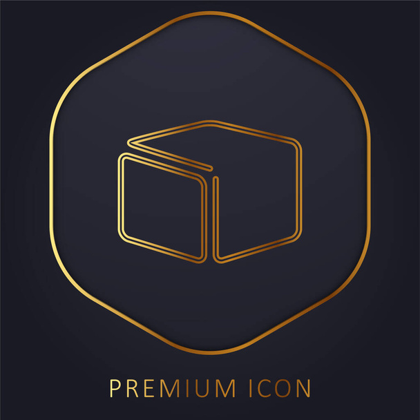 Box Ultrathin Outline golden line premium logo or icon - Vektör, Görsel