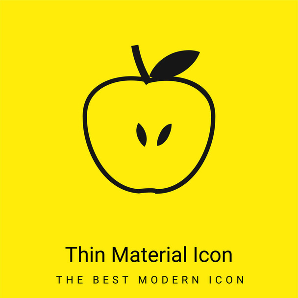 Apple Silhouette minimal bright yellow material icon - Wektor, obraz