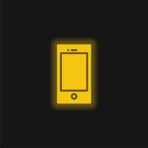アップルiPodの黄色の輝くネオンアイコン - ベクター画像
