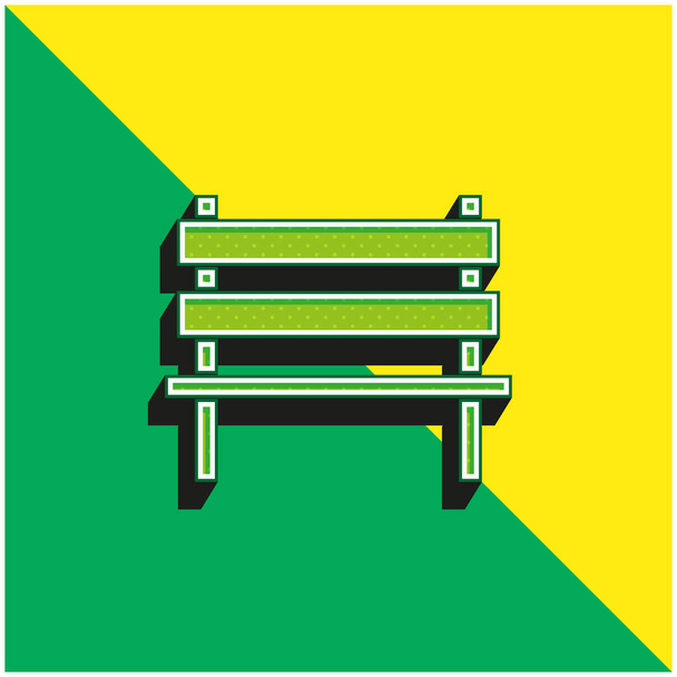 Bench Green and yellow modern 3d vector icon logo - Vector, Image