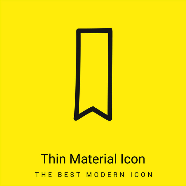 закладка ручной работы контур минимальный ярко-желтый значок материала - Вектор,изображение