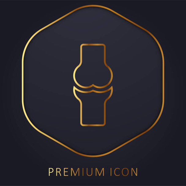 Bone linha dourada logotipo premium ou ícone - Vetor, Imagem