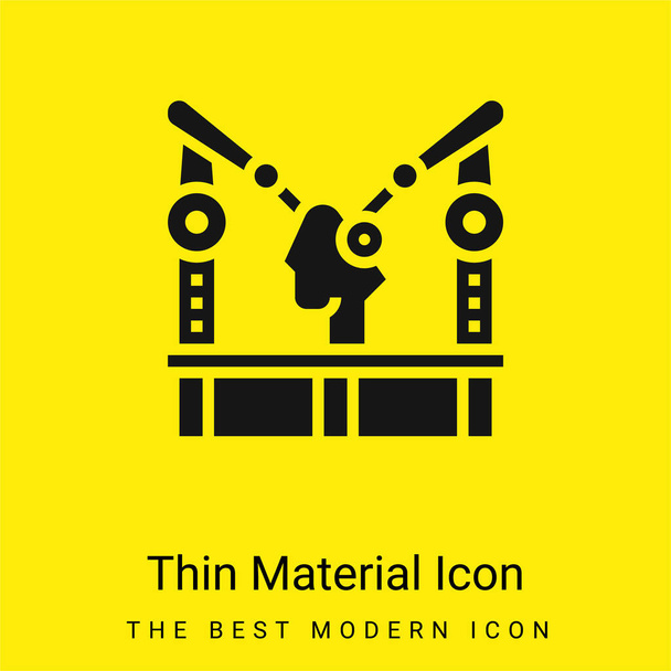 Машина збору мінімально яскравий жовтий матеріал ікона - Вектор, зображення