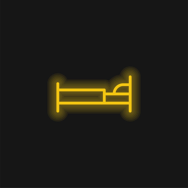 Bettengelb leuchtendes Neon-Symbol - Vektor, Bild