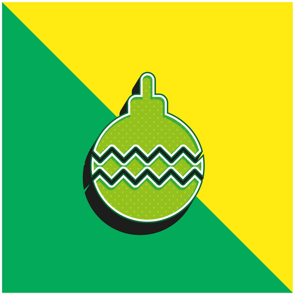 Bauble Zöld és sárga modern 3D vektor ikon logó - Vektor, kép