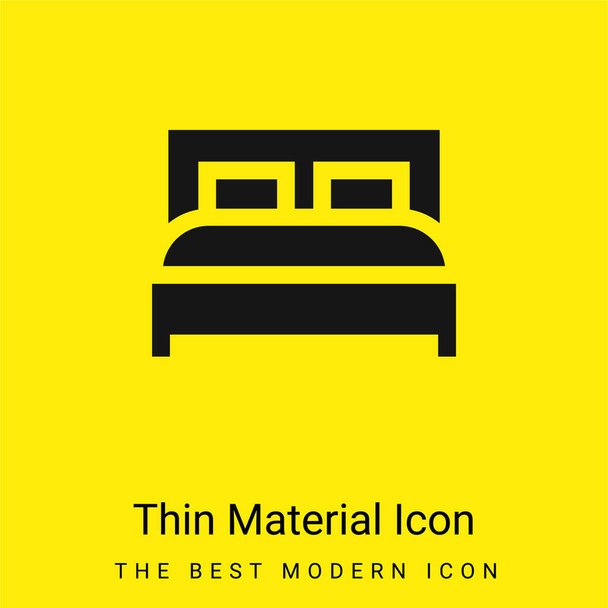 Letto icona materiale giallo brillante minimo - Vettoriali, immagini