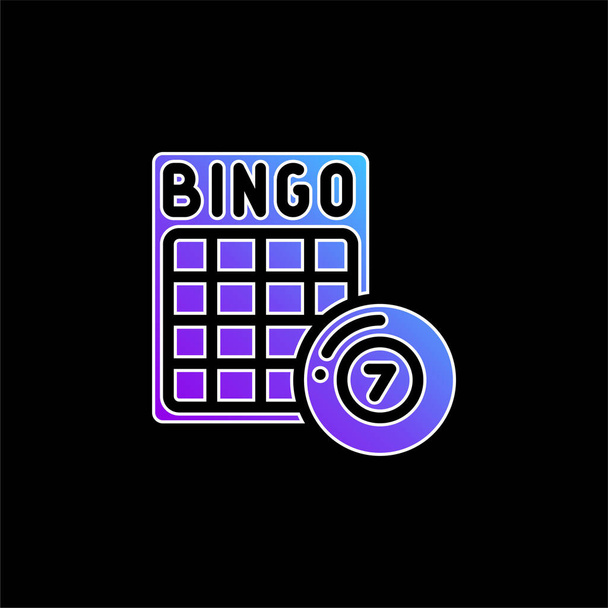 Bingo icono de vector de gradiente azul - Vector, Imagen