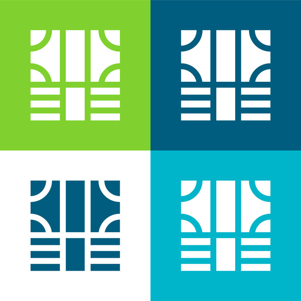 Bills Flat cztery kolory minimalny zestaw ikon - Wektor, obraz