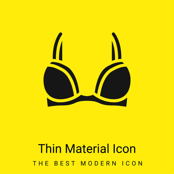 Brassiere minimal bright yellow material icon - Vector, Image