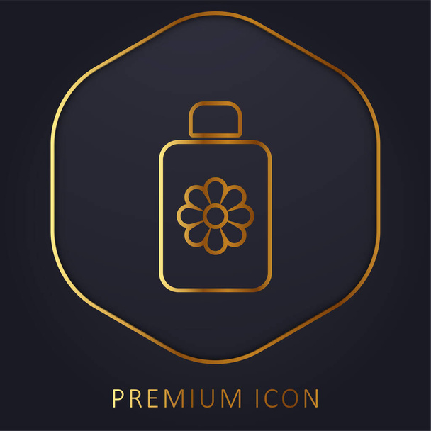 Body Lotion golden line premium logo or icon - Vector, Image