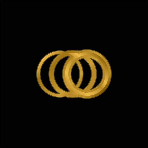 Bilbao Metro Logos gold plated metalic icon or logo vector - Vector, Imagen