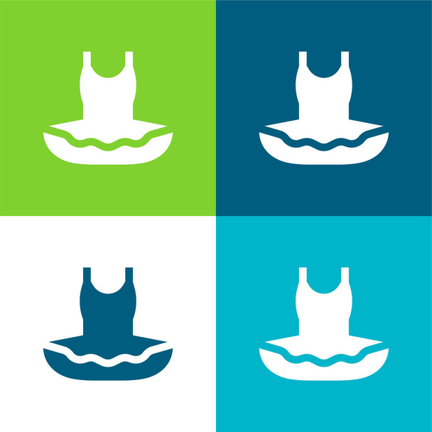 Ballet Flat quatro cores conjunto de ícones mínimos - Vetor, Imagem